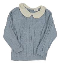 Modrý vzorovaný svetr s límečkem Next