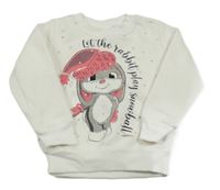 Bílá mikina se zajíčkem