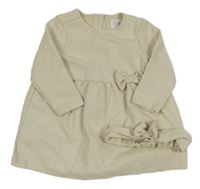 2set - Béžové vzorované teplákové šaty s mašlí + čelenka