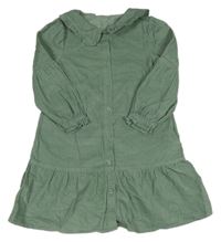 Khaki manšeestrové propínací šaty s límečkem Fat Face 