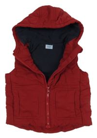 Červená šusťáková zateplená vesta s kapucí F&F
