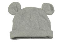 Šedá čepice s oušky