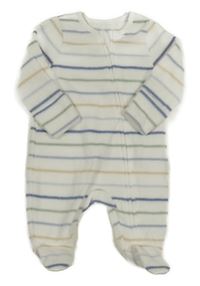 Bílý fleecový overal s proužky Tu