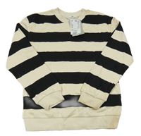 Nové - Béžovo-černá pruhovaná mikina H&M