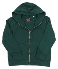 Tmavozelená propínací mikina s kapucí C&A