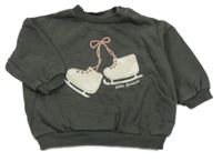 Šedá oversize mikina s bruslemi H&M