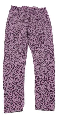 Růžovo-černé vzorované legíny Tu