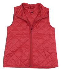 Růžová šusťáková prošívaná zateplená vesta Tchibo