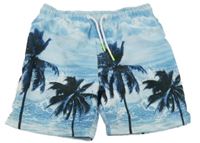 Světlemodré plážové kraťasy s palmami H&M