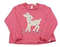 Růžové triko se srnkou a krajkou Hamleys