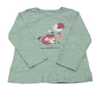 Zelenošedé triko s liškou Topolino