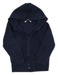 Tmavomodrá propínací mikina s dinosaurem a kapucí Urban