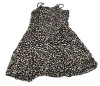 Černé lehké květované šaty Primark