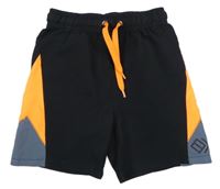 Černo-šedo-oranžové sportovní kraťasy Yigga 
