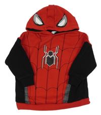 Červeno-černá mikina se Spider-manem a kapucí Primark