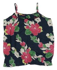 Tmavomodrý halenkový květovaný Staccato