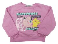 Růžová oversize mikina s Pokémony