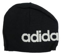 Černá pletená čepice s logem Adidas