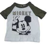 Bílo-tmavokhaki tričko s Mickey C&A