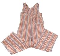 Pruhovaný kalhotový culottes overal s volánkem M&S