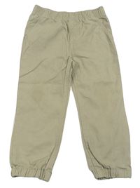 Béžové cuff plátěné kalhoty Kids