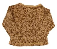 Světlehnědo-hnědé vzorované žebrované oversize triko ZARA