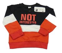 Nové - černo-bílo-červená mikina s nápisy 