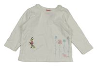 Bílé triko s kytičkami a šnečkem ESPRIT