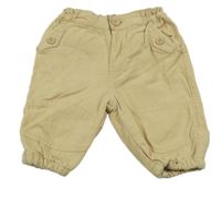 Béžové cargo plátěné podšité kalhoty miniclub