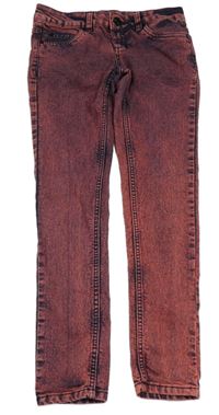 Růžovo-tmavomodré plísňové skinny teplákové rifle Y.F.K.