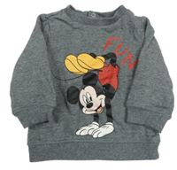 Tmavošedá melírovaná mikina s Mickey ORCHESTRA