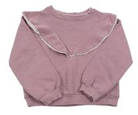 Starofialová mikina s volánky s krajkou H&M