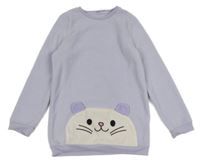 Světlefialová fleecová mikina s čumáčkem/kapsou Weekend