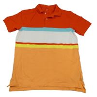 Červeno-světlemodro-bílo-žluto-oranžové polo tričko GAP