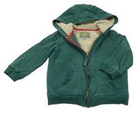 Smaragdová propínací zateplená mikina s kapucí John Lewis