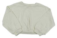 Smetanová oversize crop mikina Next