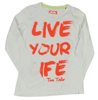 Bílé triko s nápisy Tom Tailor