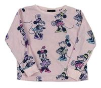 Růžové pyžamové fleecové triko s Minnie Disney