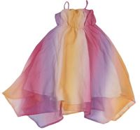Růžovo-oranžovo-levandulové šifonové šaty H&M