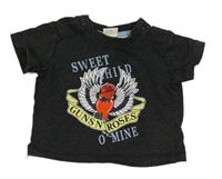 Tmavošedé tričko s potiskem Guns n´Roses 