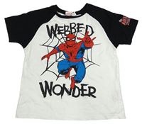 Bílo-černé tričko se Spidermanem zn. Primark