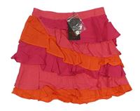 Tmavorůžovo-fuchsiovo-oranžová vrstvená sukně Catimini