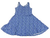 Modro-bílé vzorované bavlněné šaty H&M