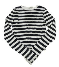 Černo-bílé pruhované žebrované crop triko H&M