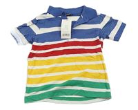 Bílo-barevné pruhované polo tričko George