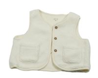 Smetanová huňatá podšitá vesta