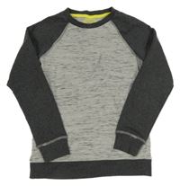 Šedo-tmavošedá melírovaná mikina Bluezoo