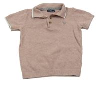 Starorůžové pletené polo tričko s výšivkou Next