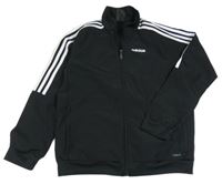 Černá šusťáková sportovní funkční bunda s nápisem Adidas
