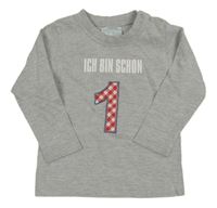 Šedé melírované triko s číslem